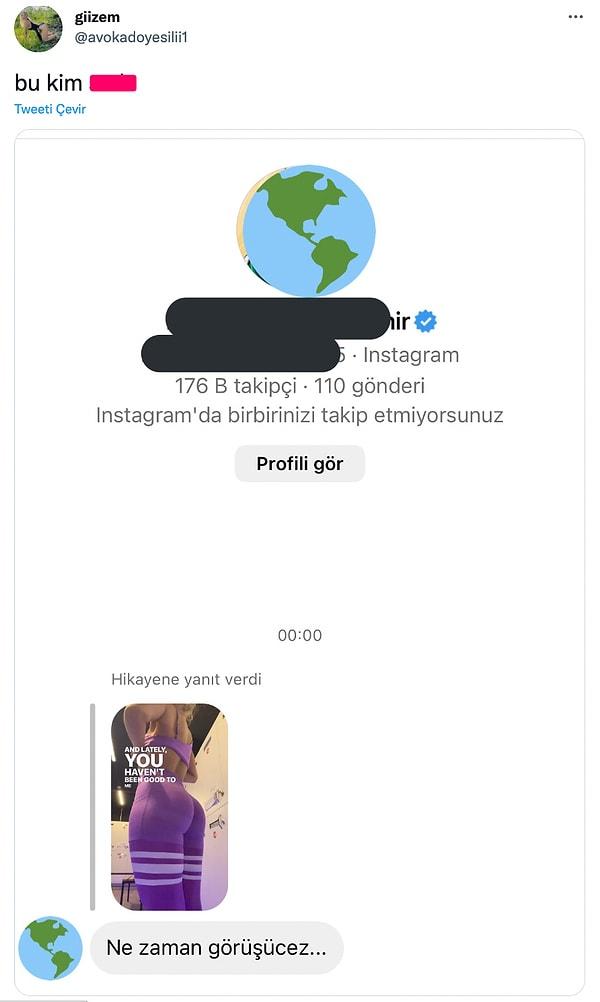 Gizem Bağdaçiçek son olarak kendisine "Ne zaman görüşeceğiz..." yazan bir Instagram kullanıcısını ifşa etti.