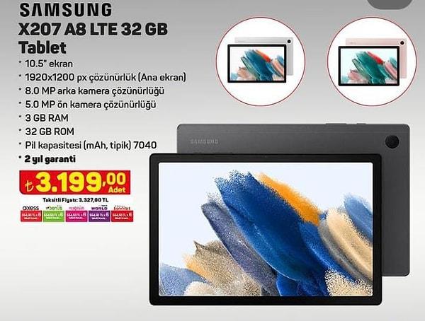 18 Ağustos Perşembe A101 Aldın Aldın Online'da Samsung X207 A8 LTE Tablet Var!