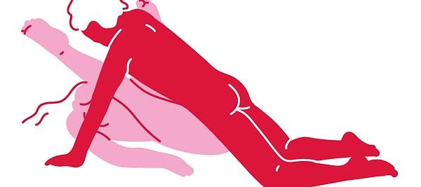 15. Deniz kabuğu pozisyonu!  Bu pozisyonda kadın yattığı yerden bacaklarını, mümkünse ayakları kafasına gelecek şekilde olabildiğince yukarı kaldırır ve birleşme bu şekilde sağlanır.