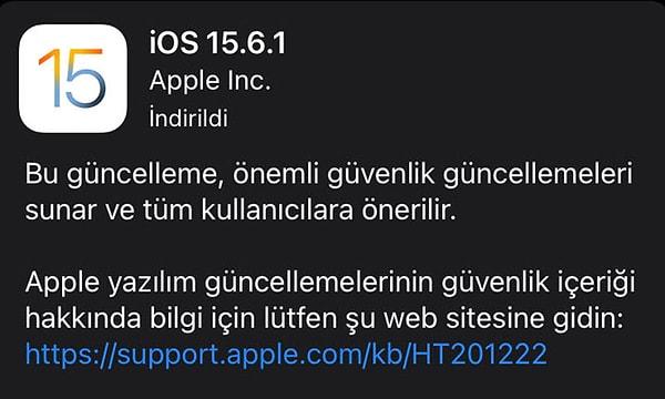 iOS 15.6.1 ve iPadOS 15.6.1 güncellemesi acil koduyla birçok model için yayınlandı.