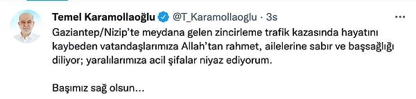 Saadet Partisi Genel Başkanı Temel Karamollaoğlu ⬇️