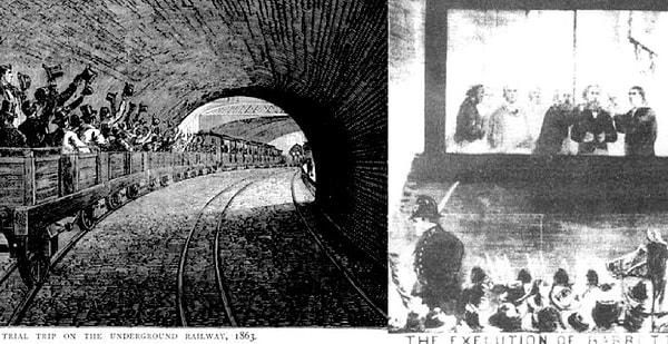 8. Londra'da metroda gezerken idamda asılan kişileri görmeniz mümkündü.