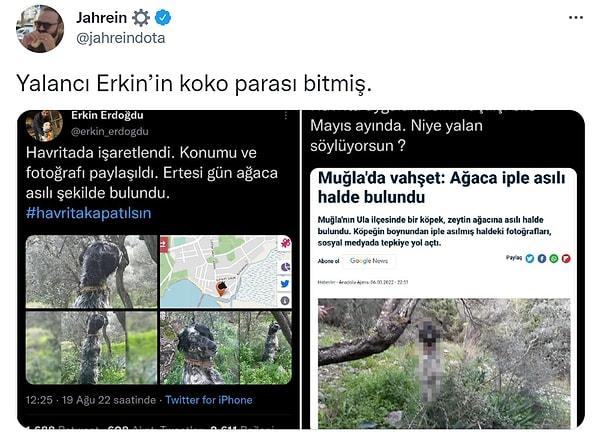 Jahrein, paylaşımlarına şirketin kurucularından olduğu bildirilen Erkin Erdoğan'a göndermelerde bulunarak devam etti.