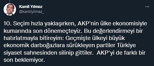 Bir ekonomik kriz öngören değerlendirmesiyle Koç Üniversitesi'nden Prof. Dr. Kamil Yılmaz da bunun seçime yönelik olduğunu düşünenlerden oluyor