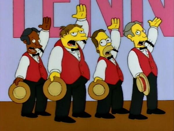 10. Homer, The Be Sharps grubu için The Beatles'tan telif hakkı satın almıştır.