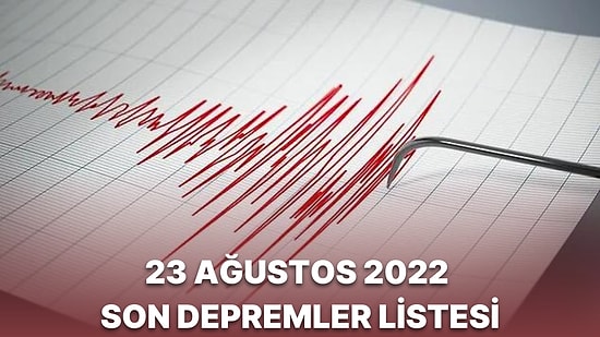 Deprem mi Oldu? 23 Ağustos 2022 Kandilli Rasathanesi ve AFAD Son Depremler Listesi