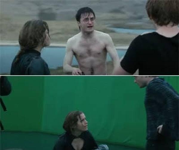 13. Harry, Hemione ve Ron'un da gölde geçen sahnesi de aslında stüdyoda çekildi.