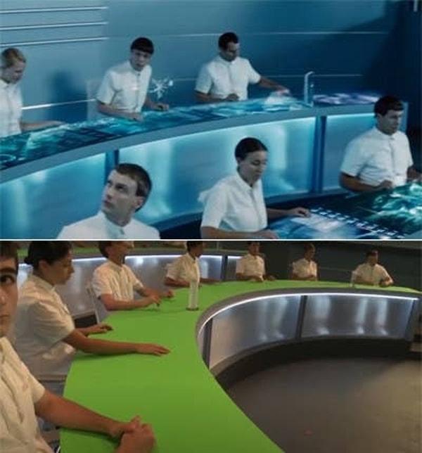 14. 'Açlık Oyunları'nda yüksek teknolojiye sahip masalar gerçek hayatta yok! Fakat sadece yeşil ekran kullanarak bu kadar gerçekçi bir atmosfer yaratmak da herkesin harcı değil!