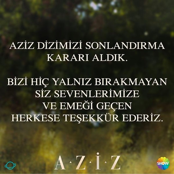 Fakat diziden gelen açıklamayla, yeni sezonda birkaç bölüm oynayarak Amerika'ya dönmek durumunda kalan Yıldırım'ın durumundan dolayı dizinin final yapacağı öğrenildi.