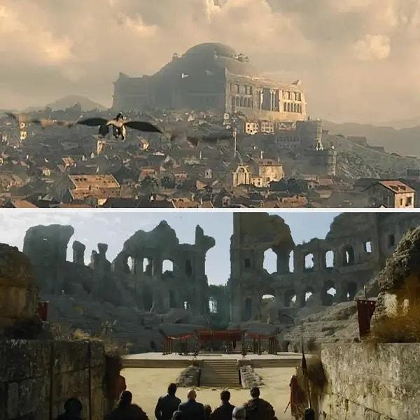 3. Ayrıca Rhaenyra'nın uçuşu sırasında ejderha çukurunu da görüyoruz. Burası 'Game of Thrones' son iki sezonunda önemli buluşmaların yer aldığı bir noktaydı.