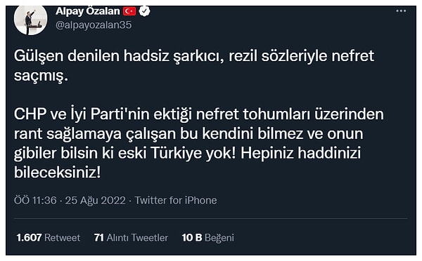 AK Parti İzmir Milletvekili Alpay Özalan;