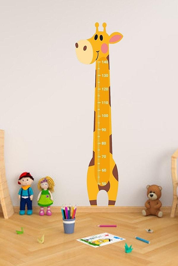 11. Zürafa Çocuk Odası Boy Ölçer Sticker