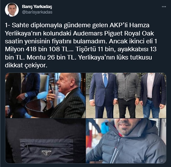 Hamza Yerlikaya'ya yönelik, Barış Yarkadaş tarafından yapılan bir paylaşıma verilen bir cevapta isminin geçmesiyle Demirtaş sosyal medya kullanıcına cevap verdi.