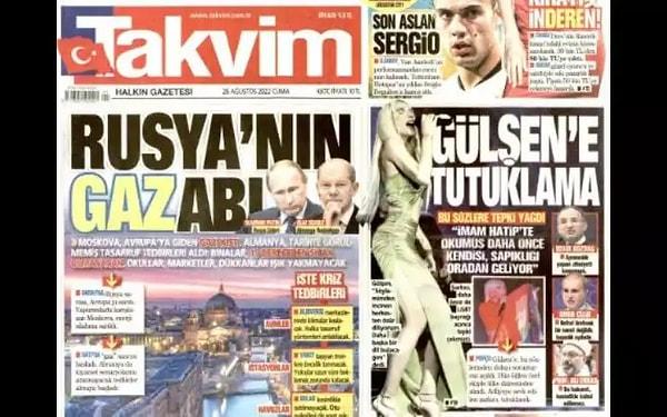 Takvim Gazetesi "Gülşen'e Tutuklama"
