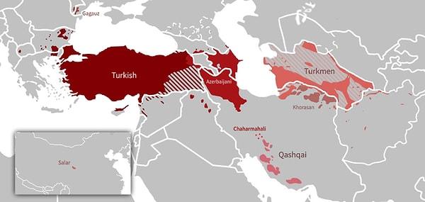Oğuz dil grubunu konuşan bölge Özbekistan'daki Harezm'den başlayarak Türkiye'nin Trakya bölgesine kadar uzanıyor.