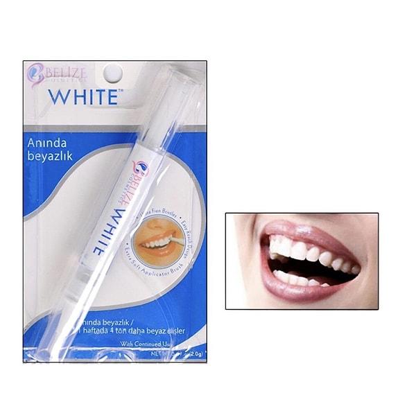 12. Çantanızdan ayırmayacağınız bir başka ürün de anında beyazlık sağlayan diş beyazlatıcı bu kalem olacak!