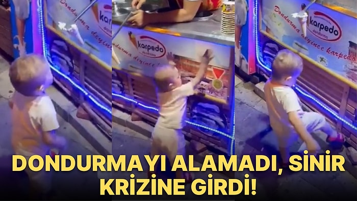 Maraş Dondurmacısından Bir Türlü Dondurmayı Alamayan Küçük Çocuğun Sinir Krizi Geçirdiği Anlar