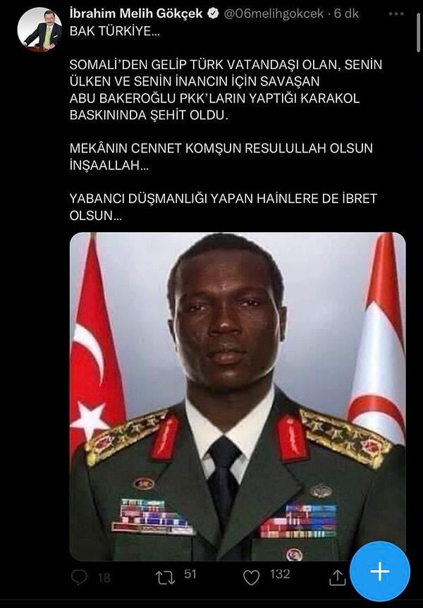 1. Melih Gökçek Beşiktaş'ın Eski Golcüsü Aboubakar'ı Somali Asıllı Şehit Asker Diye Paylaştı