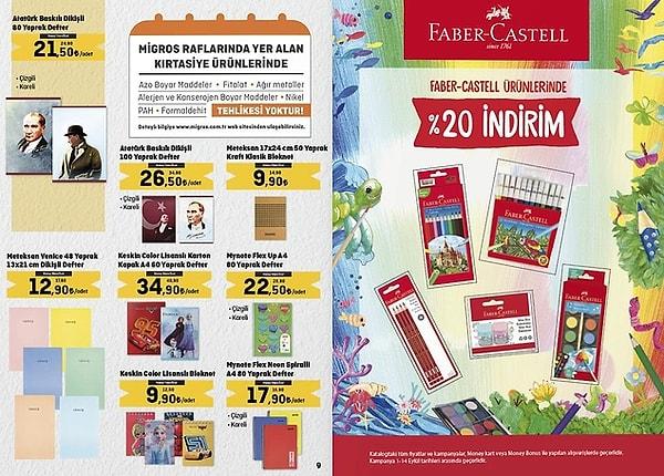 Faber Castell ürünleri %20 indirimli.