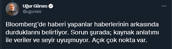 Gürses, sonrasında haberde bazı boşluklar olduğunu iletiyor.