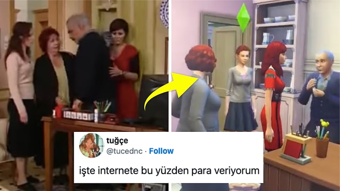 Yaprak Dökümü Ali Rıza Bey'in Çıplak Kadın Fotoğrafıyla Karşı Karşıya Kaldığı Sahne'ye The Sims Yorumu