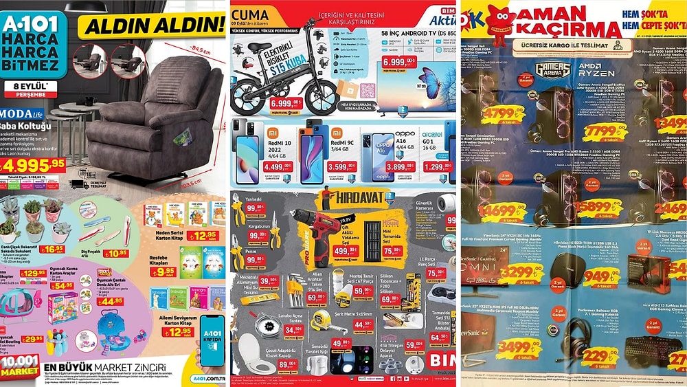 İndirim Günleri Başlıyor! 5 - 11 Eylül Haftasında A101, BİM ve ŞOK Aktüel Ürünler Listesinde Ne Var?