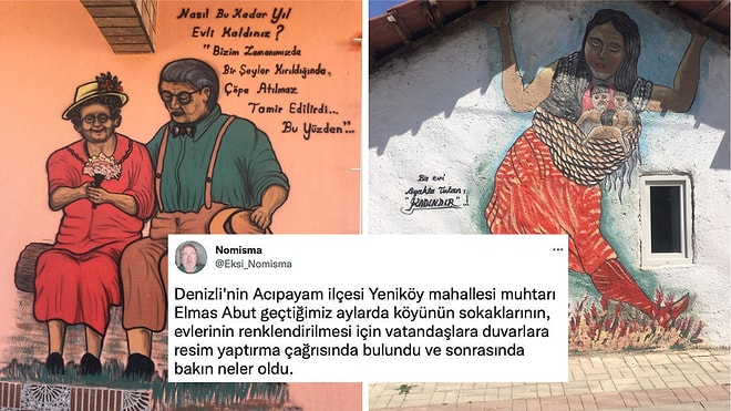 Denizli'nin Acıpayam İlçesinde Muhtarın Yaptığı Çağrı ile Renklenen Duvarlar Kalbinizi Çalacak!