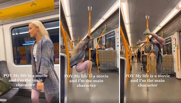 Dansçı Embla Bergli metroda direk dansı yaptığı anları sosyal medya hesabından ‘Hayatım bir film ve ana karakteri benim' diyerek paylaştı.