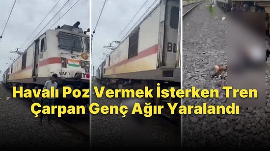 Instagram İçin Havalı Fotoğraf Çektirmek İsteyen Gencin Trenin Çarpması ile Feci Şekilde Yaralandığı Anlar