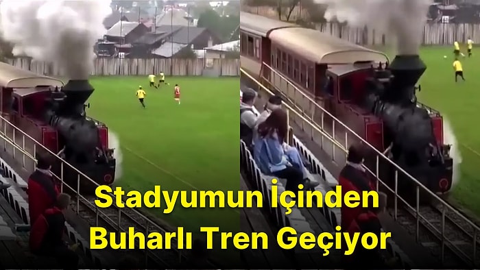 Slovakya'da Futbolcular ile Seyircilerin Arasından Geçen Buharlı Trenin Görüntüleri Viral Oldu