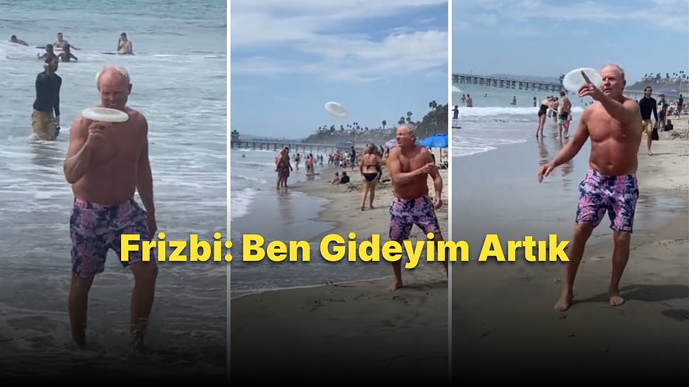 Sahilde Frizbi ile Oynayan Yaşlı Adamın Aşırı Cool Anları