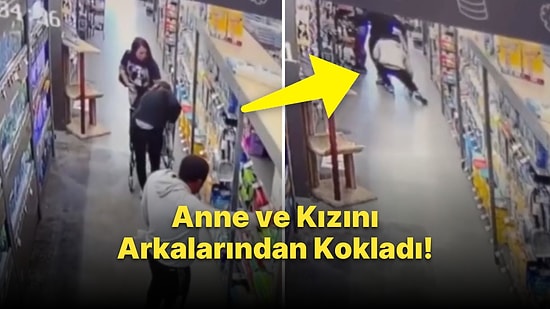 Marketteki Anne ve Kızını Arkalarından Koklayan Sapık Anbean Kaydedildi