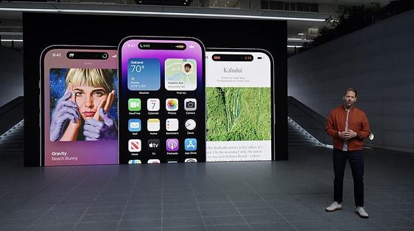 Apple'ın Dynamic Island olarak adlandırdığı yeni alan sayesinde iPhone 14 Pro serisi yeni özelliklere de kavuşuyor. Arama ekranı ve cihazların bağlantı özelliklerini bu minik alandan takip etmek mümkün olacak.