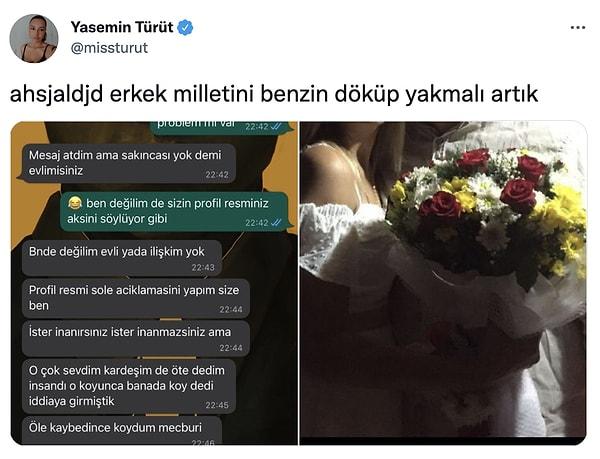 Türk halk müziği sanatçısı İsmail Türüt'ün kızı Yasemin Türüt, Twitter hesabından bir erkeğin ayan beyan yalan olduğu anlaşılan beyanını paylaştı.