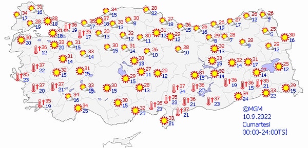 3. Bugün yurt genelinde hava şöyle: