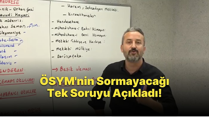 ÖSYM'nin Sormayacağı Tek Soruyu Açıklayan Tarih Hocası Mehmet Celal Özyıldız: Suhte İsyanı