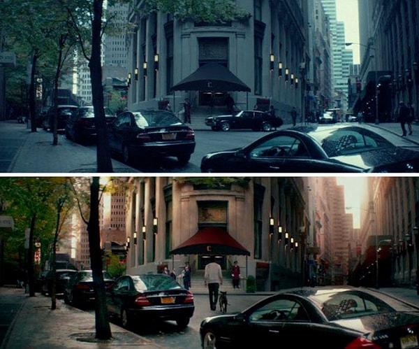 12. 'John Wick'in ilk filmindeki kapanış sahnesinde bulunan arabalar ve otelin ismi, ikinci filmin açılış sahnesinde de aynen korunmuş.