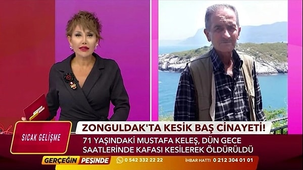 7. Star TV'de yayınlanan Serap Paköz ile Gerçeğin Peşinde programına konu olan 'kesik baş' cinayetinde yeni bir gelişme yaşandı! Kafası kesilerek öldürülen 71 yaşındaki Mustafa Keleş'in cinayetinde Keleş'in kardeşi tutuklandı!