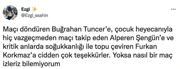 Buğrahan Tuncer, maçtaki performansıyla büyük beğeni topladı, birçok kişi sosyal medyada kendisini kutladı!