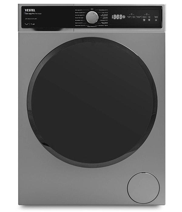 3. Gri siyah kapaklı 10 kg kapasiteli çamaşır makinesi.