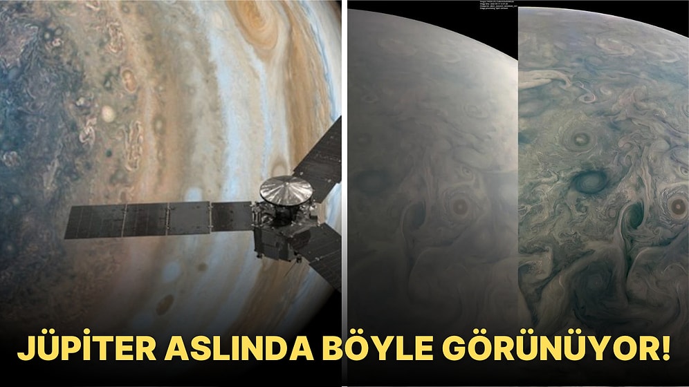 Juno Uzay Sondasının Çektiği Yeni Görüntülerle Birlikte Jüpiter'in Gerçek Renkleri Ortaya Çıktı