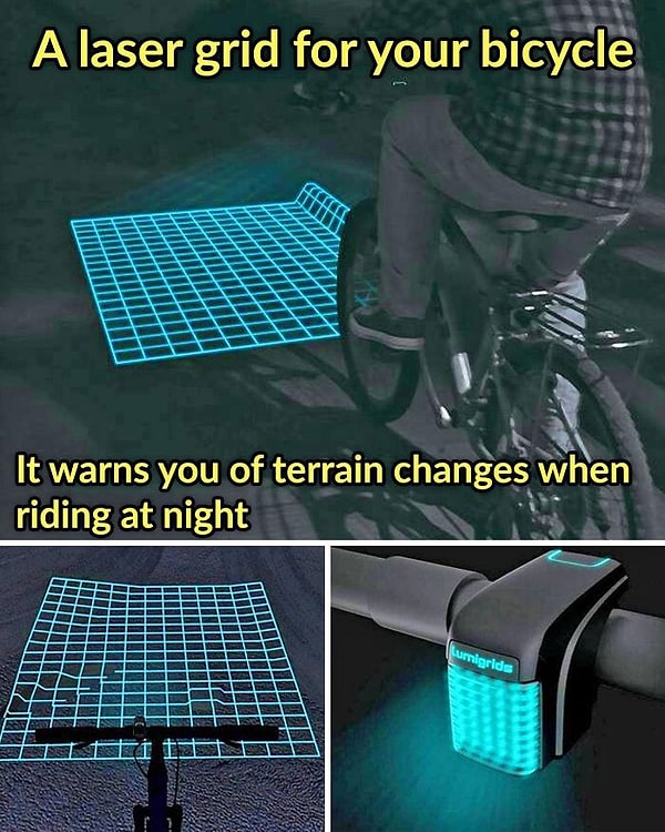7. Лазерная решетка для ночного катания на велосипеде