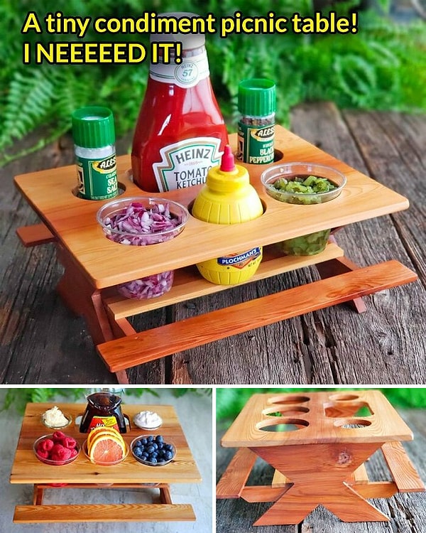 20. Маленький столик, который соберет все ваши соусы вместе