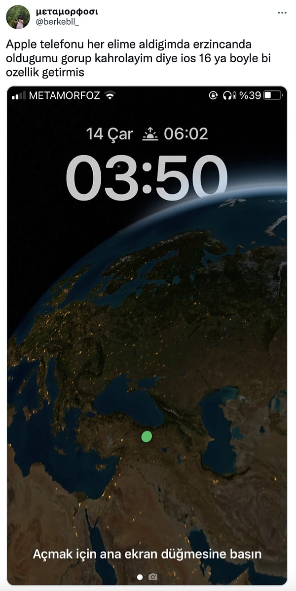 3. 'Coğrafya kaderdir' cümlesinin hakkını vermiş iOS 16.😂