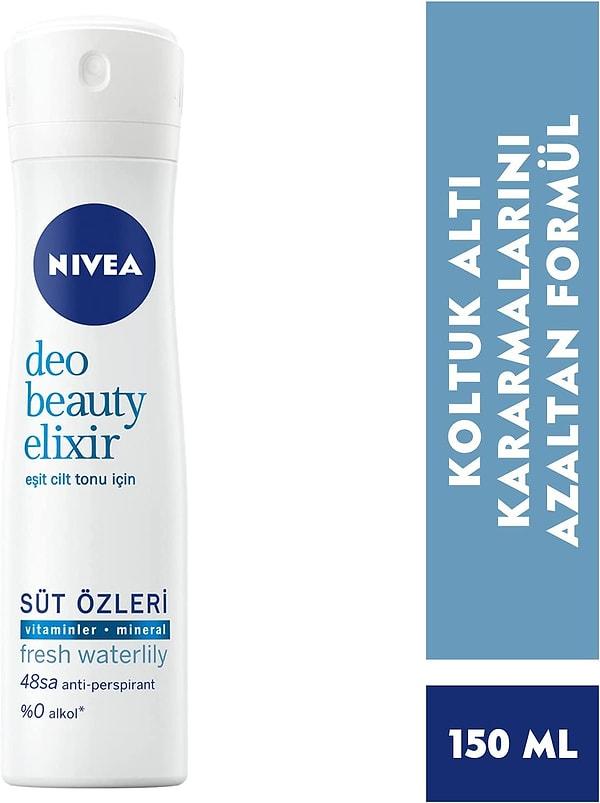 1. Koltuk altı kararmalarını azaltan deodorant: Nivea Beauty Elixir Fresh!