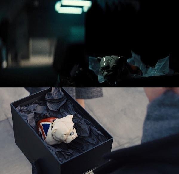 9. 2012 yapımı 'Skyfall' filminde M karakterinin James Bond'a verdiği seramik bulldog, 2021 yapımı 'No Time to Die'da karşımıza çıkıyor.