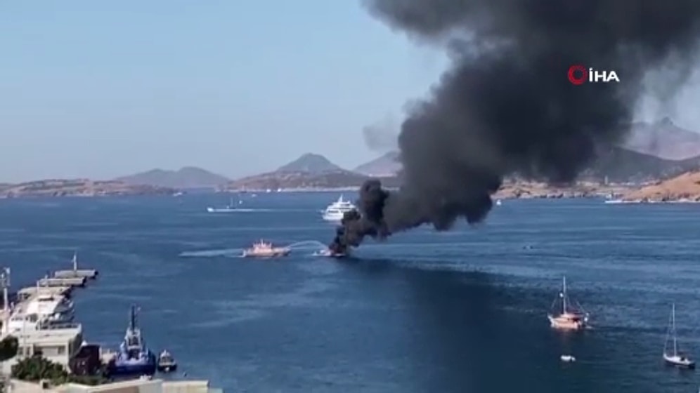 Bodrum'da Motoryat Yangını