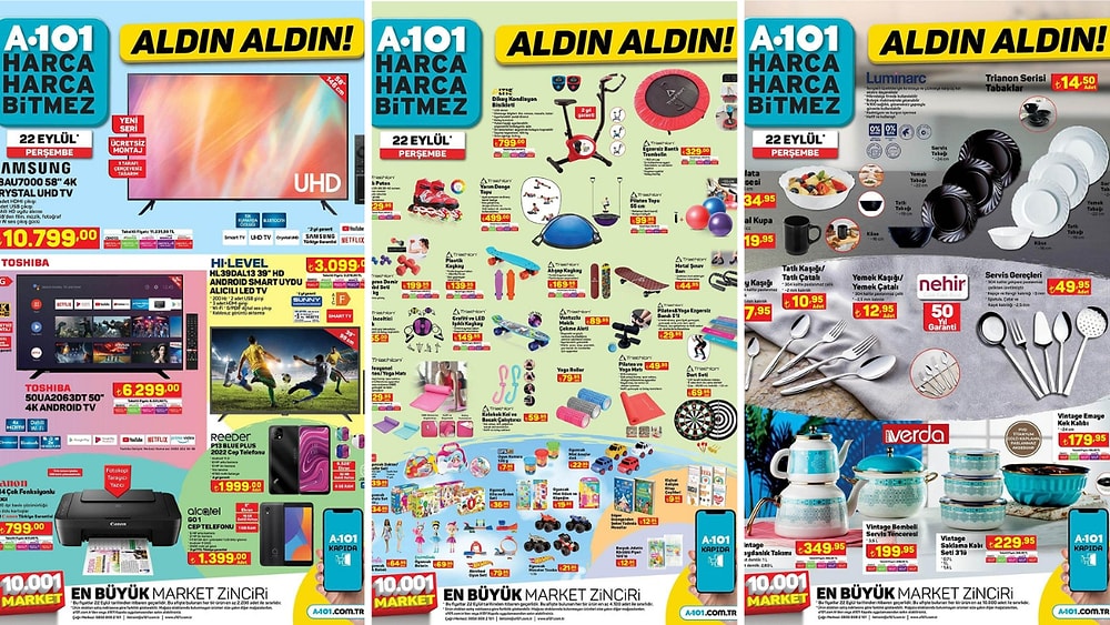 22 Eylül 2022 A101 Aldın Aldın Kataloğu