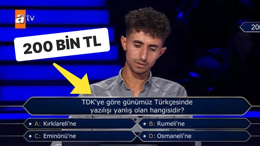 'Kim Milyoner Olmak İster?' Yarışmasındaki 200 Bin TL'lik Bu Soruyu Bakalım Sen Doğru Cevaplayabilecek misin?