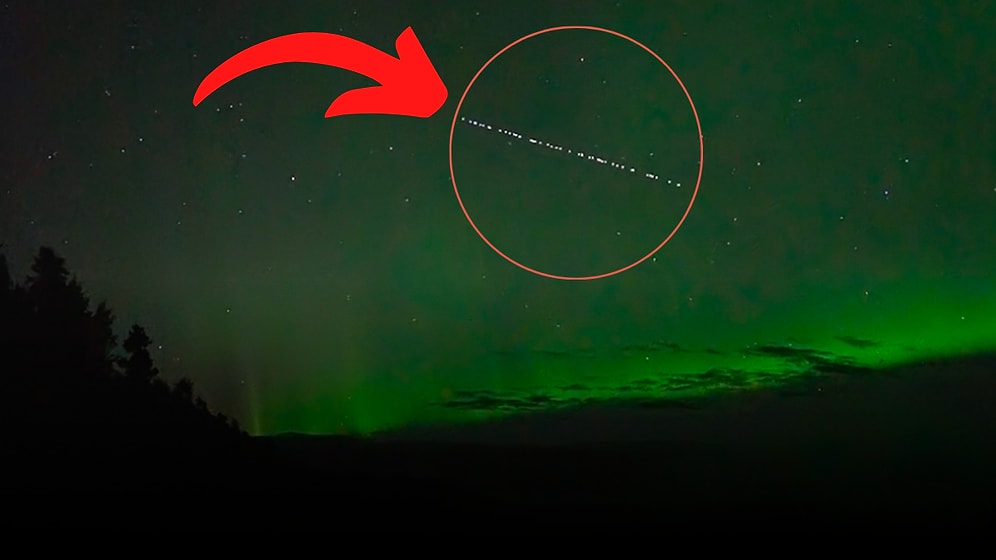 Starlink Uyduları Kuzey Işıklarından Geçerken Harika Bir Görüntü Oluşturdu